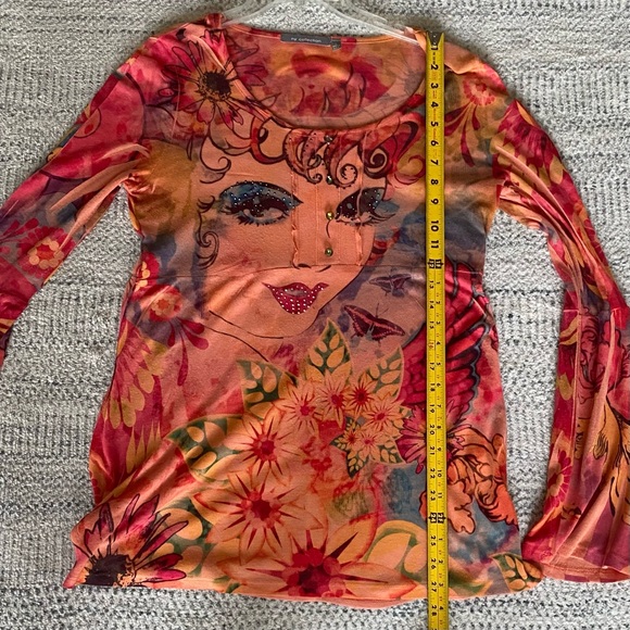 NY Collection Vibrant Artistic Long Sleeve Top - Picture 7 of 8